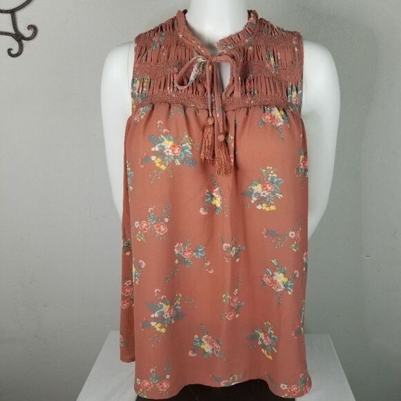 Xhilaration Rust Colored Boho Style Sleeveless‎ Top - Picture 1 of 8
